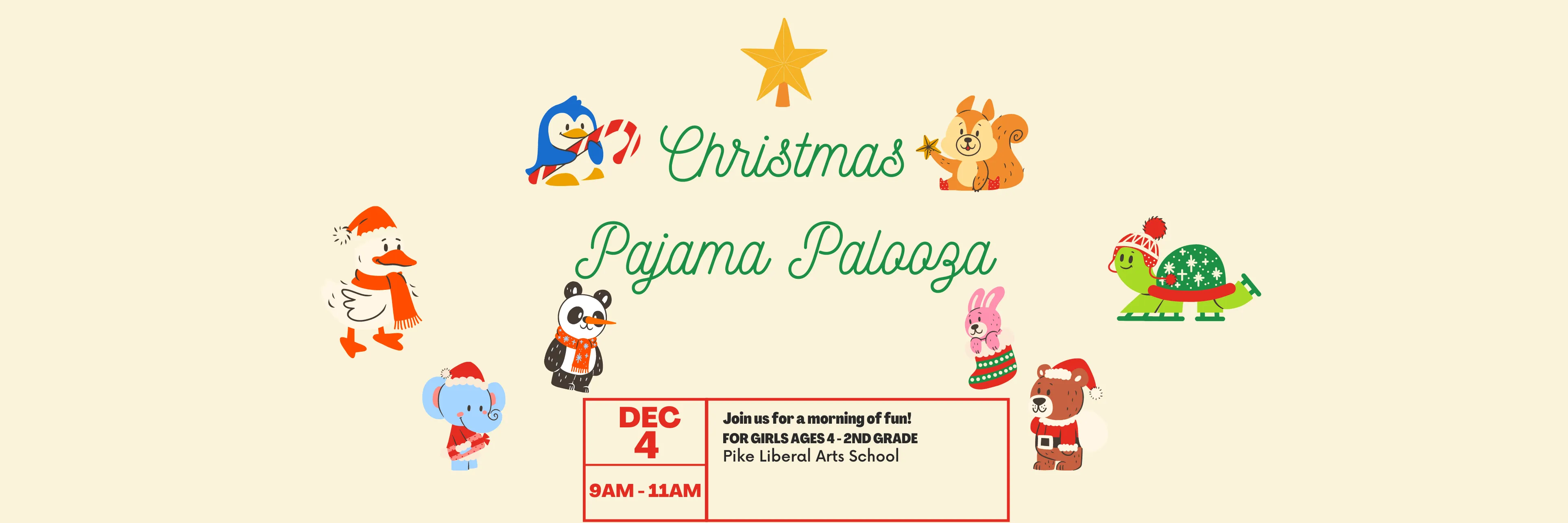 Pajama Palooza banner
