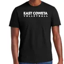 East Coweta Volleyball - Black Shirt/White Ink