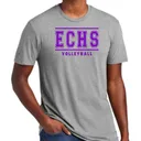 ECHS Volleyball short sleeve t-shirt -  Light Heather Grey