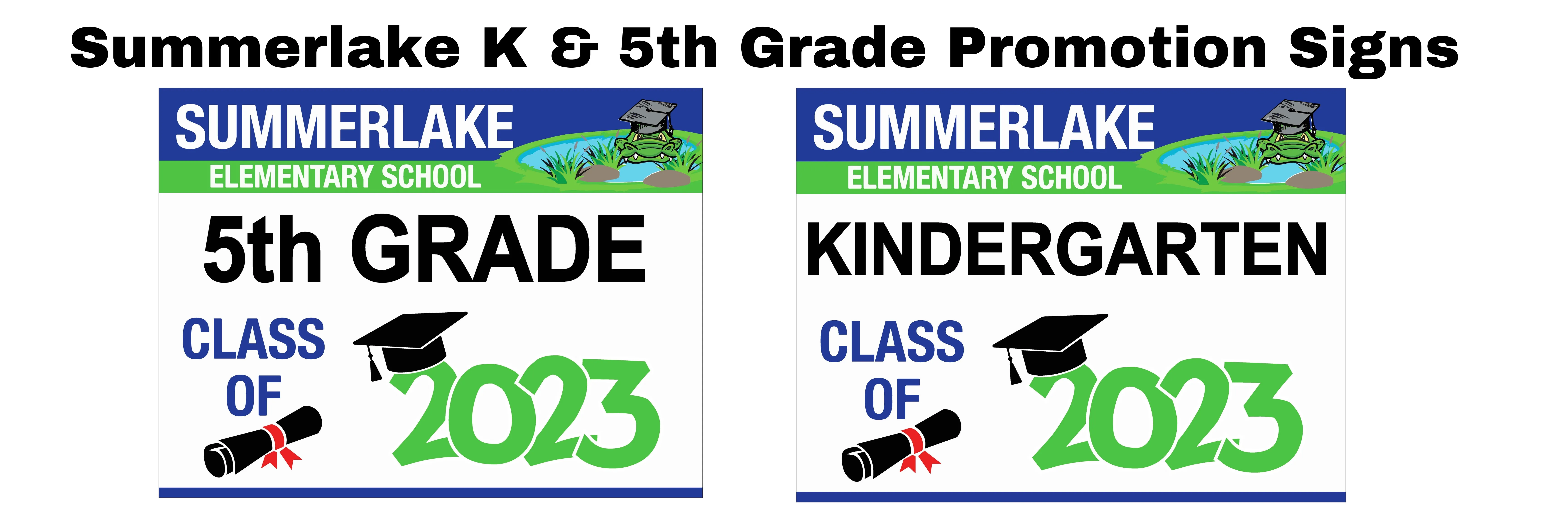 Kindergarten and 5th Grade Graduation Yard Signs banner