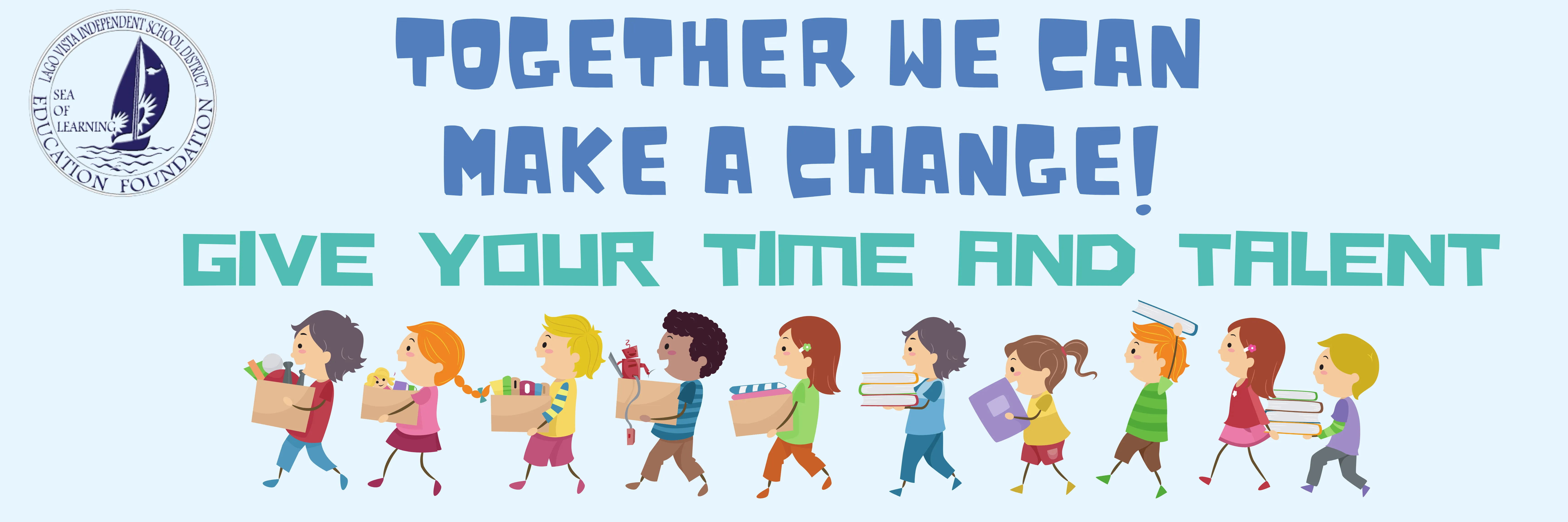 Give your Time!  Give your Talent!  Volunteer Today! banner