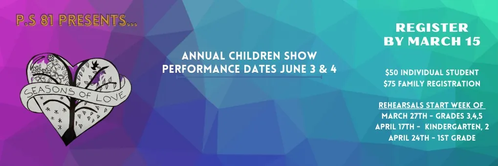 2023 Parents' Association Children's Show banner