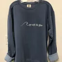 Beachy "Go With The Flow" Blue Crew Neck Sweatshirt