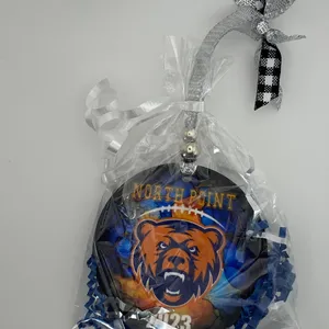 Blue and Orange Ink Ornament