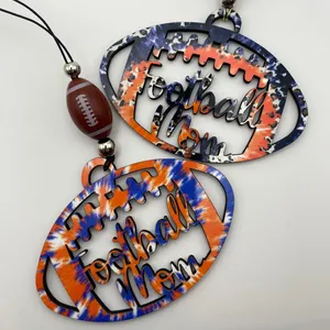 Football Mom Rearveiw Mirror Charm