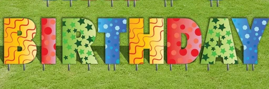 Happy Birthday Lawn Sign 24-25 banner