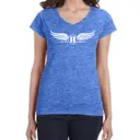 Fitted V-neck T-shirt in Heather Blue (Ladies)