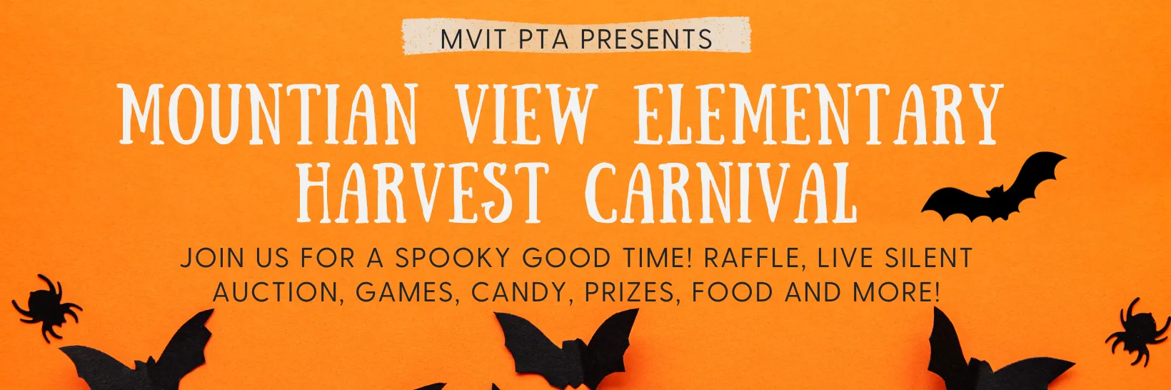 Mountain View Elementary PTA's Harvest Carnival banner