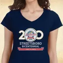 Official Bicentennial Souvenir Ladies V-Neck T-Shirt (Large)
