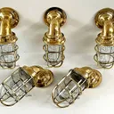 BURGEE ROOM - Nautical Maritime Brass Caged Light
