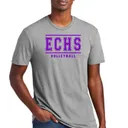 ECHS Volleyball Short Sleeve PLUS SIZE - Light Grey Heather w Purple Ink
