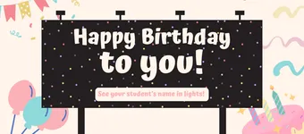 Birthday on the Marquee banner