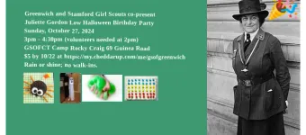 Greenwich and Stamford Girl Scouts Co-Present Juliette Gordon Low Halloween Birthday Party (10/27/24) banner
