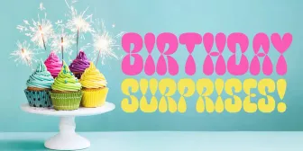Birthday surprises! banner