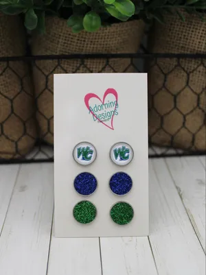 3pk WC Stud Earrings