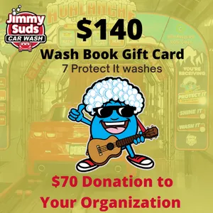 $140 Jimmy Suds Wash Book Gift Card ($70 donation goes to the organization)