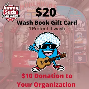$20 Jimmy Suds Wash Book Gift Card ($10 donation goes to the organization)