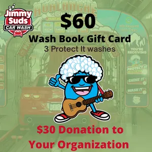 $60 Jimmy Suds Wash Book Gift Card ($30 donation goes to the organization)