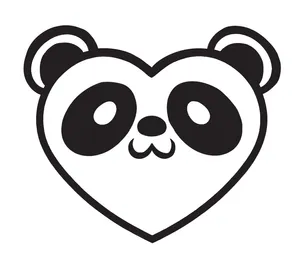 Panda Heart Die Cut Sticker