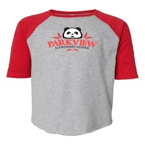 'VINTAGE HEATHER/RED' BASEBALL 3/4 SLEEVE - PARKVIEW PANDA LOGO 