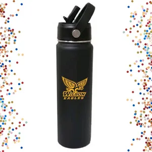 Black & Yellow Steel Water Bottle