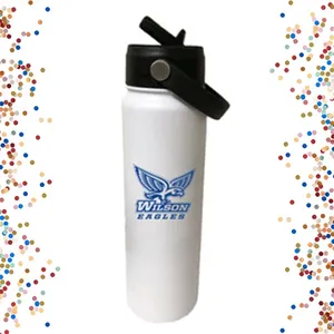 White & Blue Steel Water Bottle