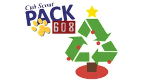 Gift to Pack 608 for Christmas Tree Recycling banner
