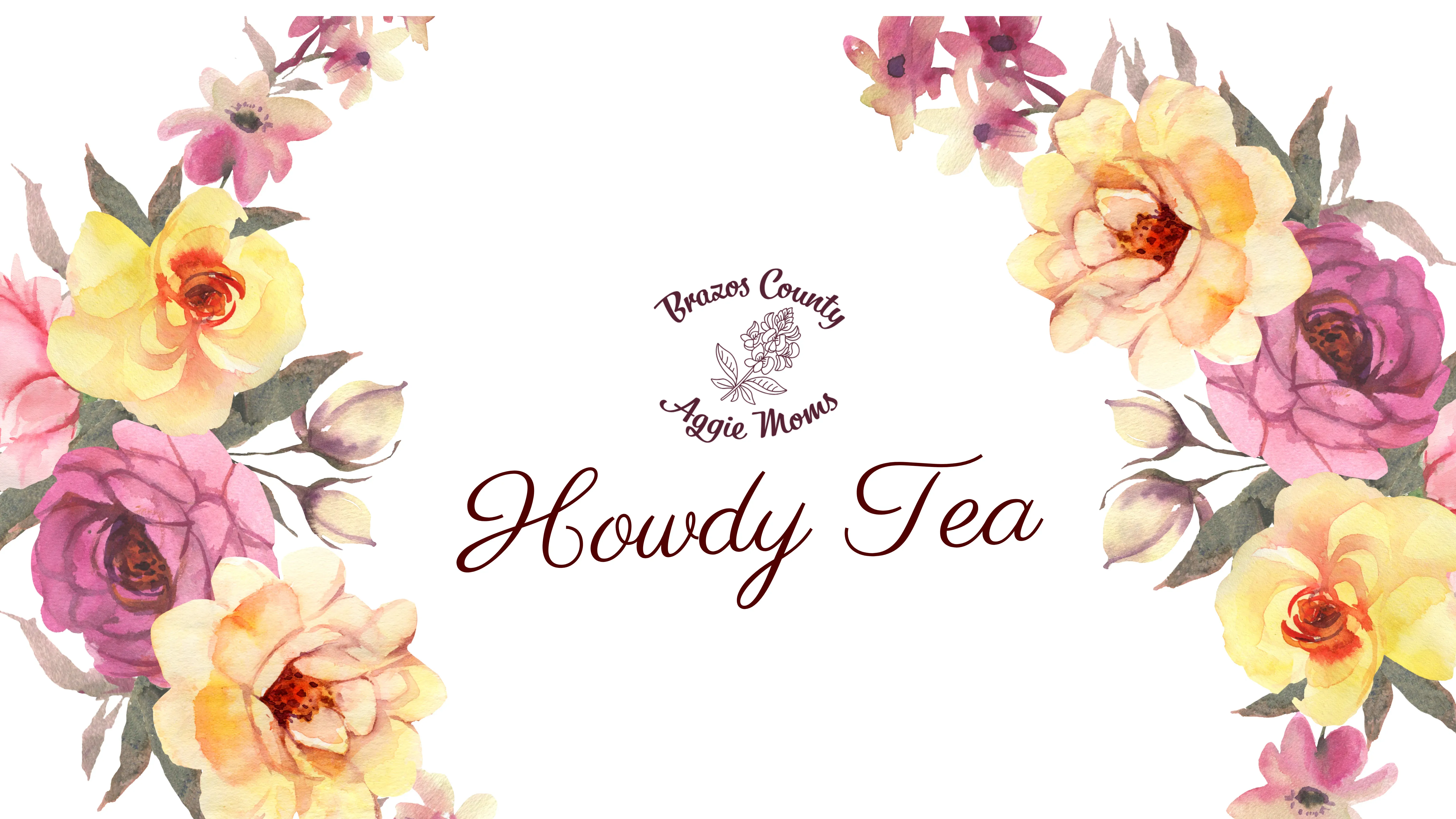 2025 Brazos County Aggie Moms Howdy Tea RSVP banner