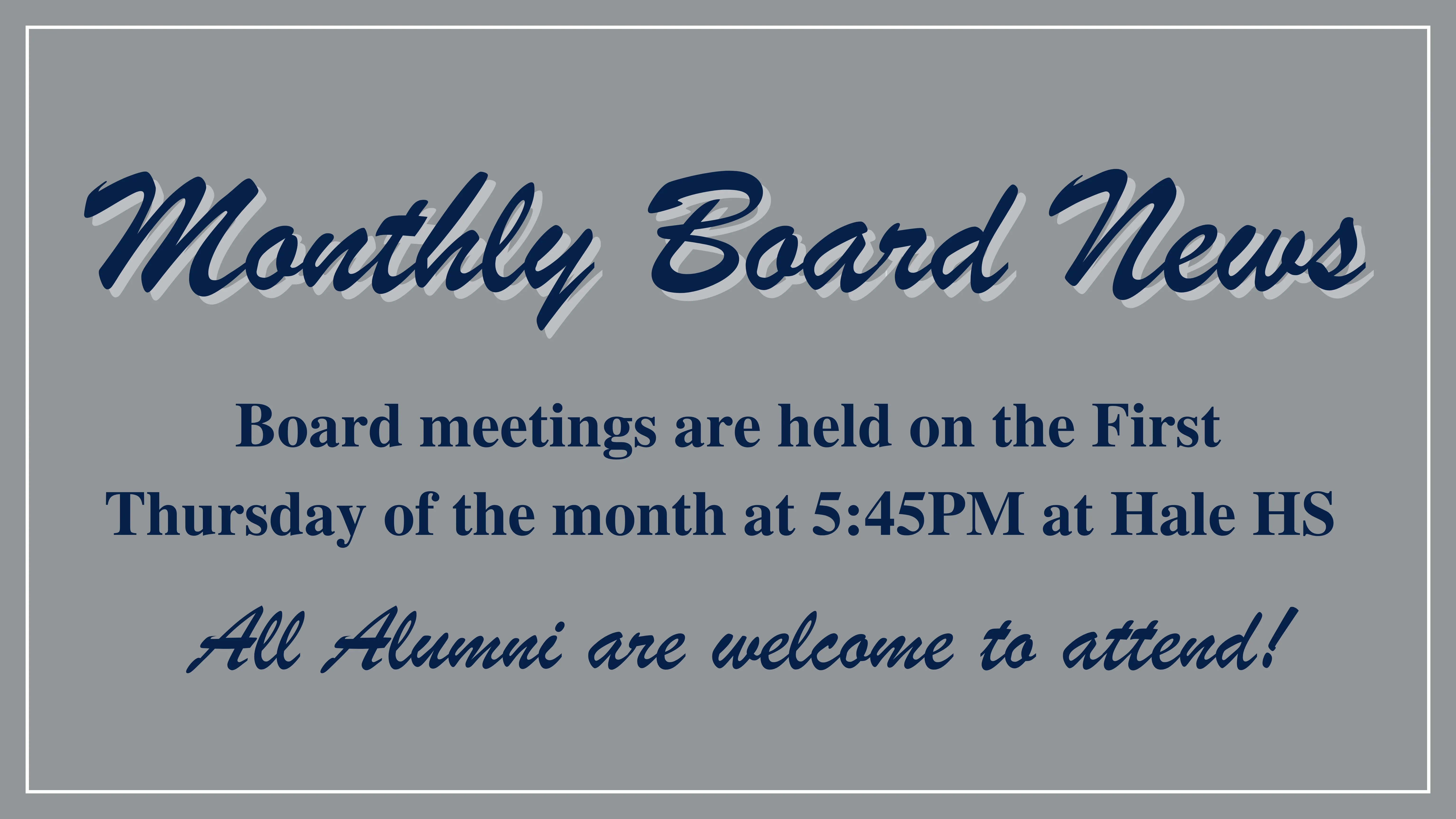 Monthly Board News - Main Page  banner