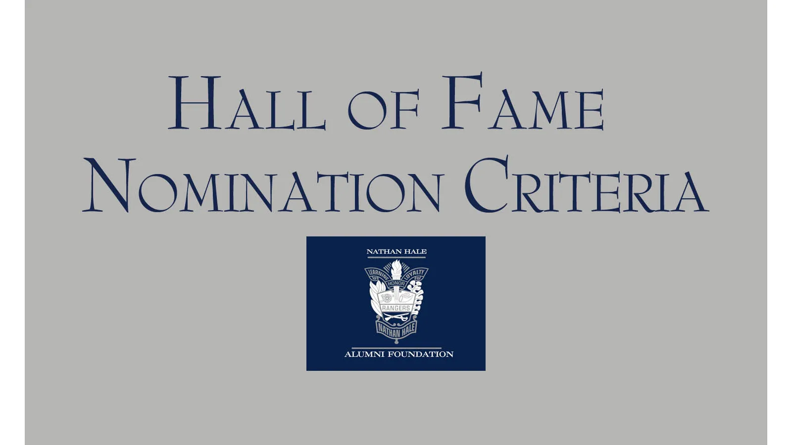 Hall of Fame Nomination Criteria  banner