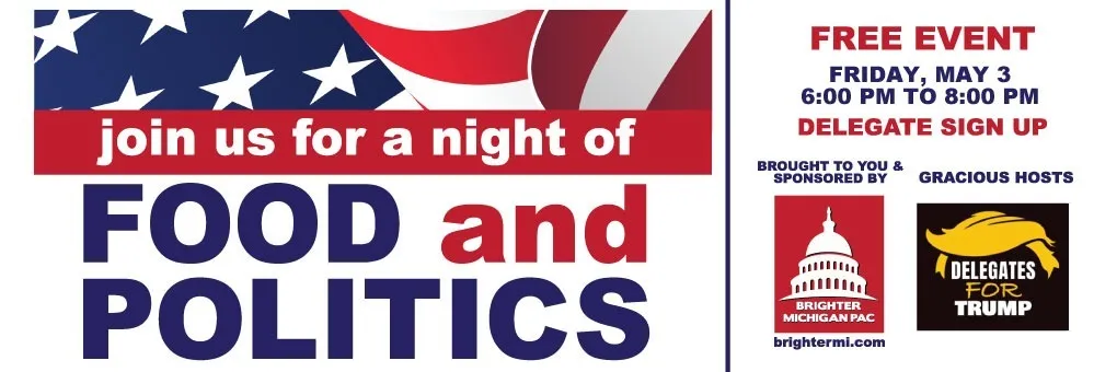 05/04/24 Pizza & Politics (Benzie County) banner