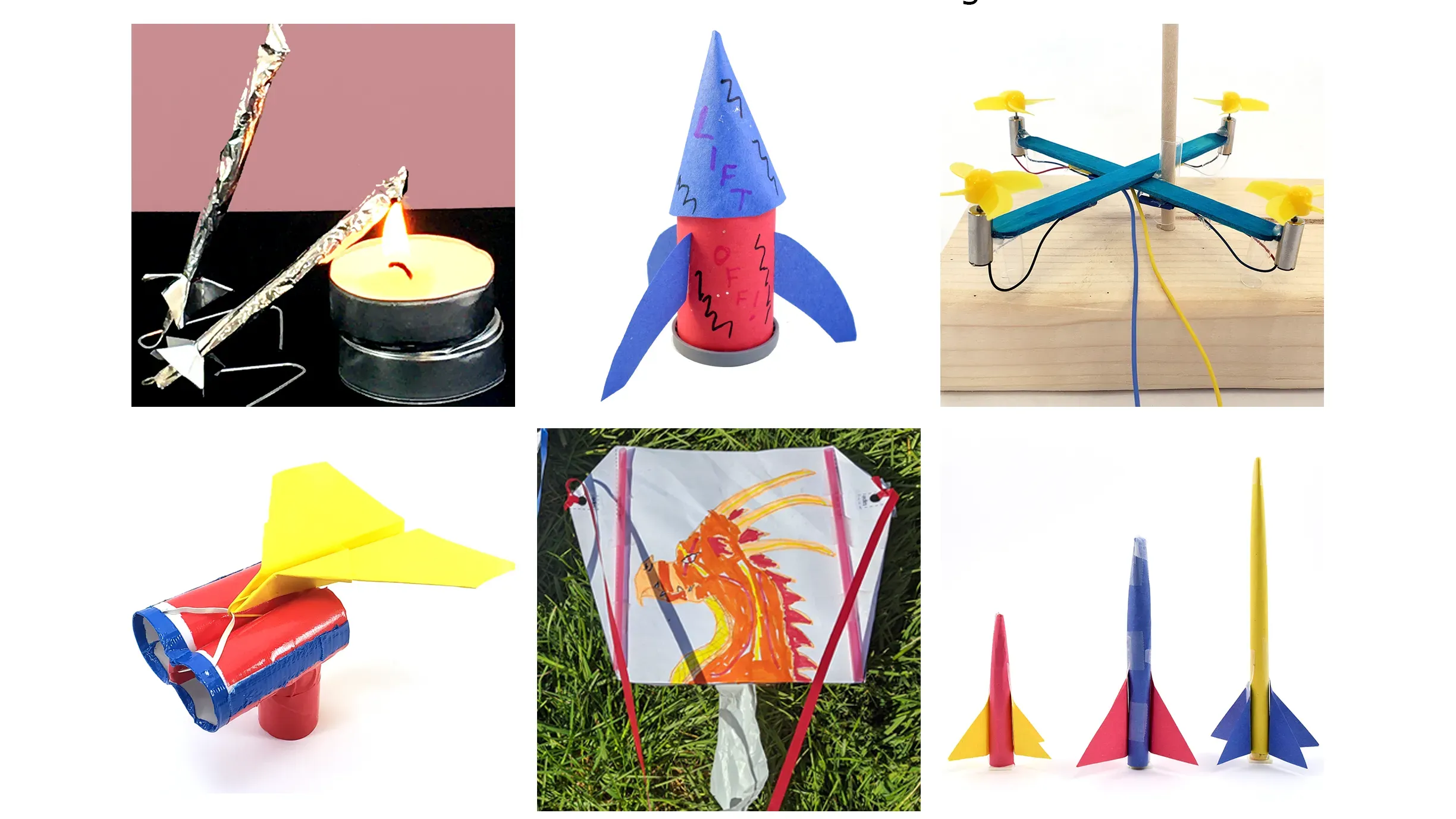 Physics Flight, Mini Drones & Rocketry, Grades 1-5 (Tuesdays)  banner