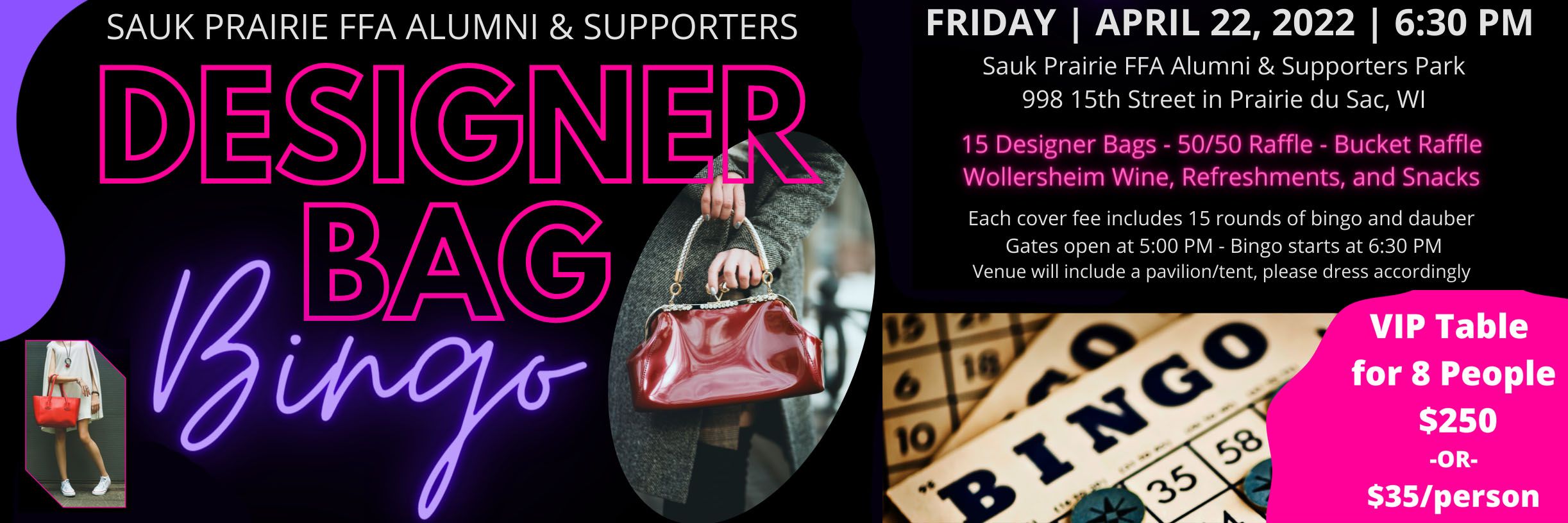 AGCS PTO Designer Bag Bingo Reservations- SOLD OUT!! - Cheddar Up